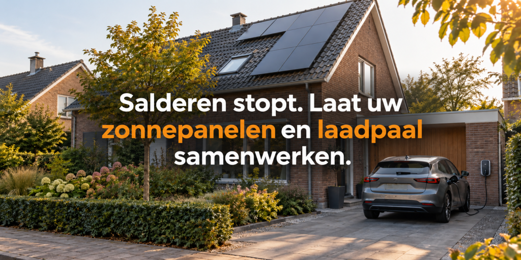 Salderen stopt. Laat uw zonnepanelen en laadpaal samenwerken.